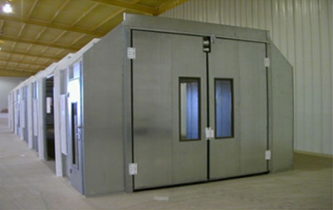 Passage type dry paint spray booth