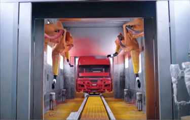 Heavy truck robotic paint booth